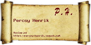 Percsy Henrik névjegykártya